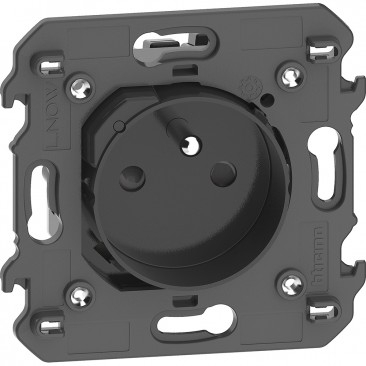 Prise connectée Living Now with Netatmo 16A 3680W avec support 2 modules avec enjoliveur noir mat