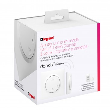 Commande Lever/Coucher pour installation connectée dooxie with Netatmo avec plaque